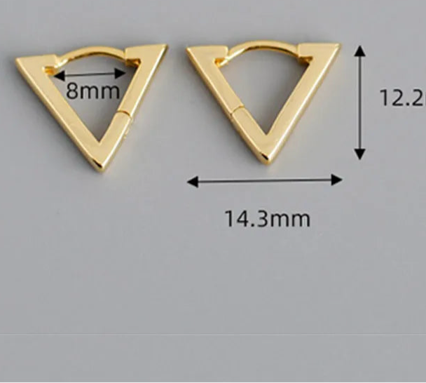 Háromszög alakú ezüst fülbevaló - Eyla Jewelry