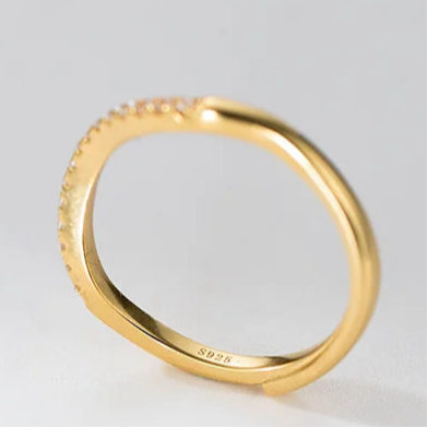 Ragyogó hullámzó ezüst gyűrű - Eyla Jewelry