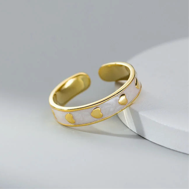 Fehér szeretet ezüst gyűrű - Eyla Jewelry