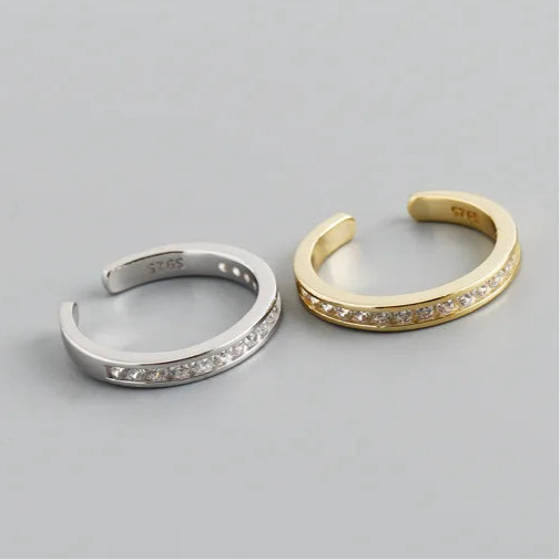 Ragyogó sor ezüst gyűrű - Eyla Jewelry