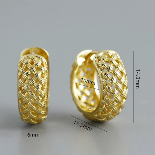 Szövött álom ezüst fülbevaló - Eyla Jewelry