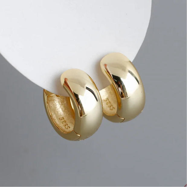 Vastag kerek profilú ezüst karika-fülbevaló - Eyla Jewelry