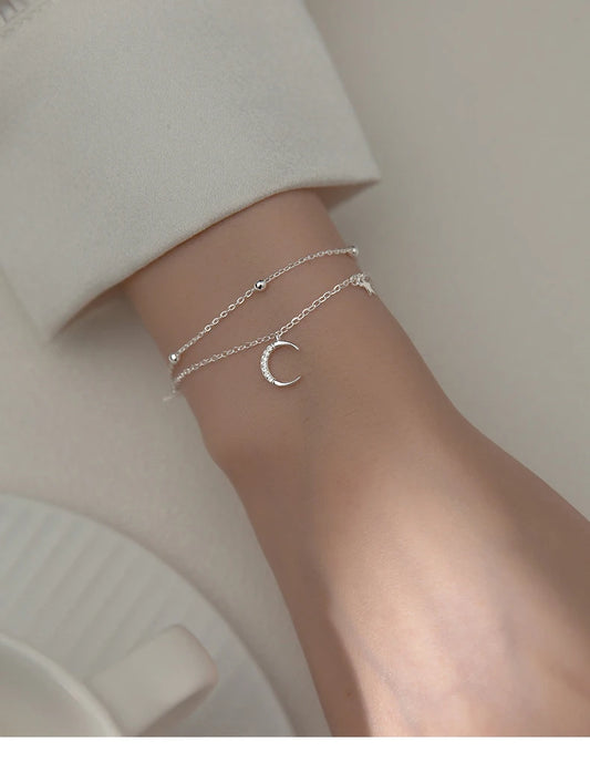 Ragyogó hold ezüst karkötő - Eyla Jewelry