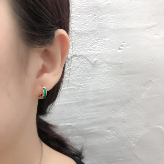 Tengerkék ezüst karika-fülbevaló - Eyla Jewelry