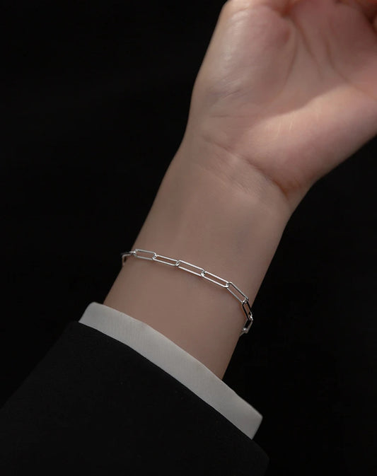 Lánc hatású ezüst karkötő