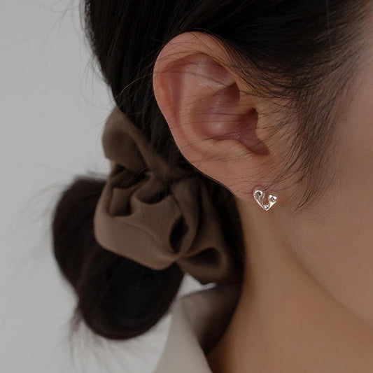 Különleges szív ezüst fülbevaló - Eyla Jewelry