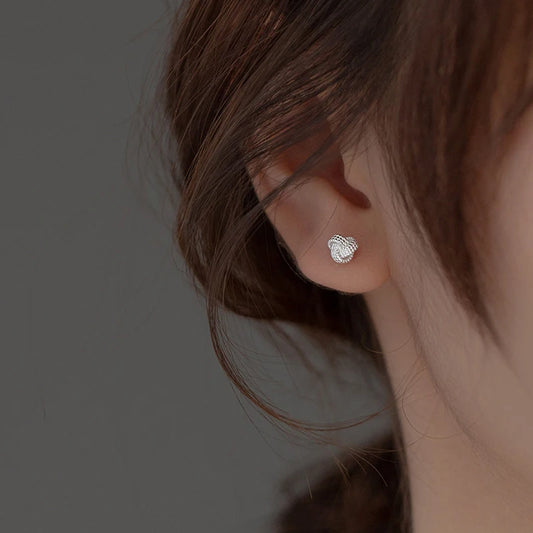 Csomó hatású ezüst fülbevaló