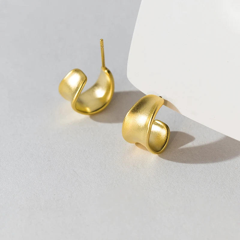 Minimalista természetes ezüst fülbevaló - Eyla Jewelry