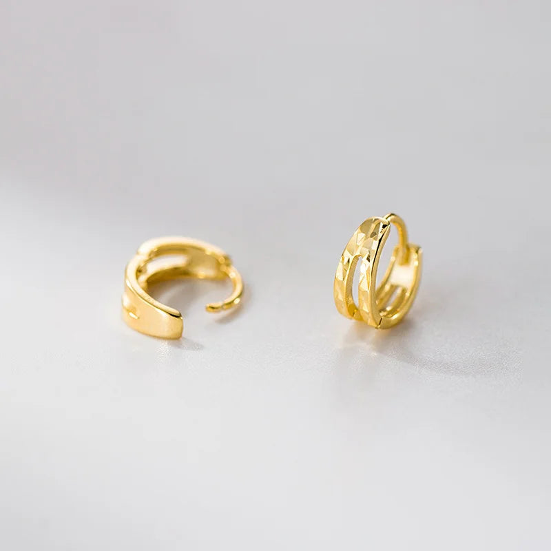 Duplasoros rusztikus ezüst fülbevaló