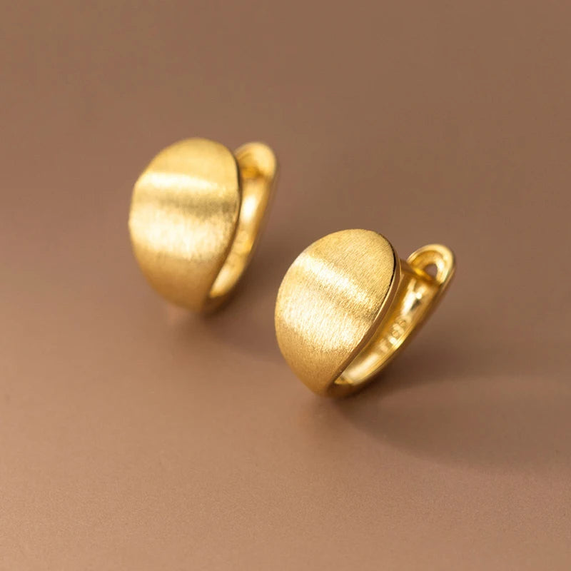 Csiszolt hatású ezüst fülbevaló - Eyla Jewelry