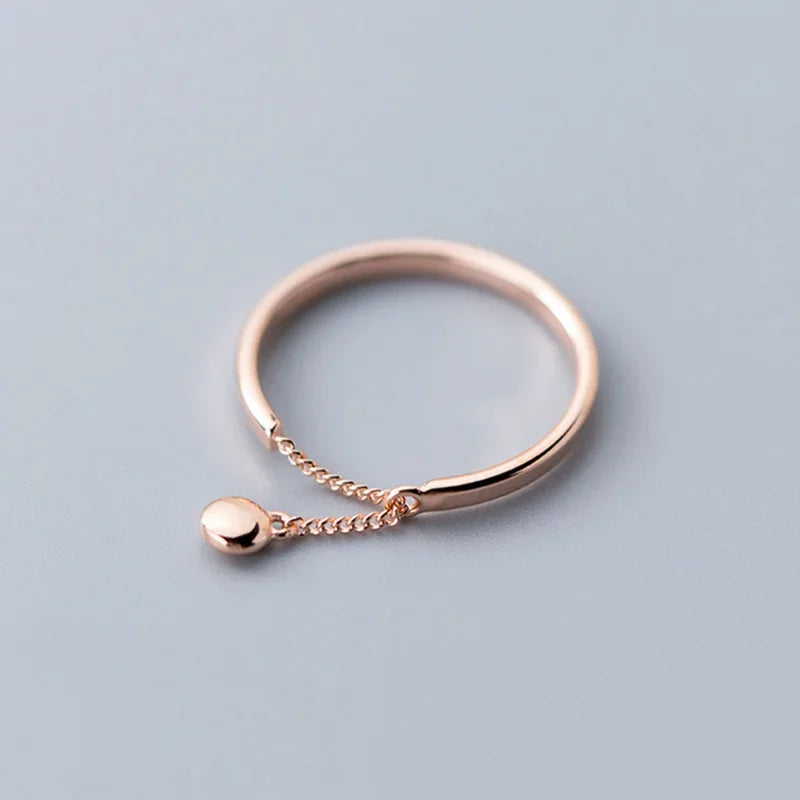 Minimalista láncos ezüst gyűrű - Eyla Jewelry