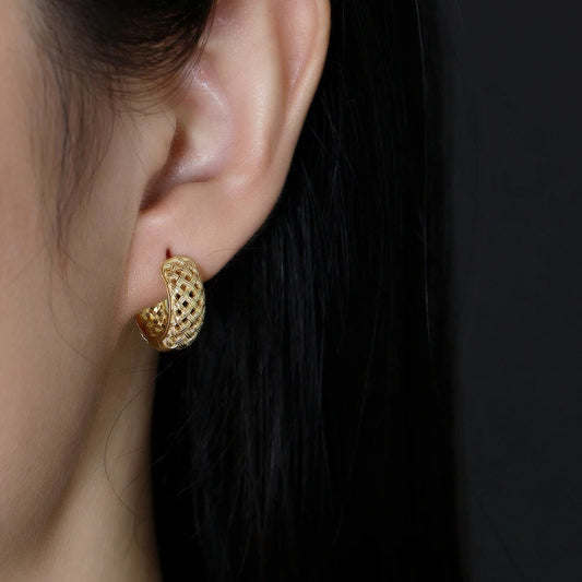 Szövött álom ezüst fülbevaló - Eyla Jewelry