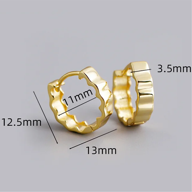 Minimalista hullámos ezüst fülbevaló - Eyla Jewelry