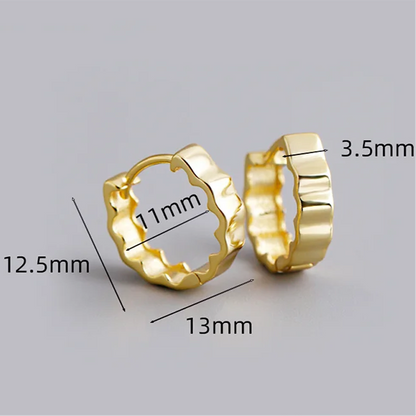 Minimalista hullámos ezüst fülbevaló - Eyla Jewelry