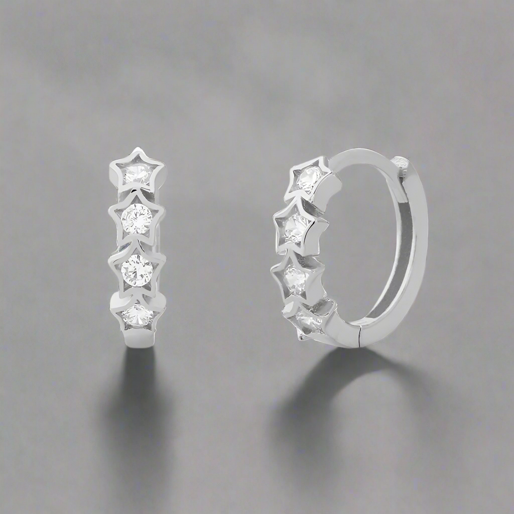 Csillagos ezüst fülbevaló - Eyla Jewelry