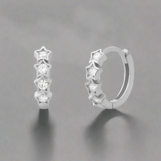 Csillagos ezüst fülbevaló - Eyla Jewelry