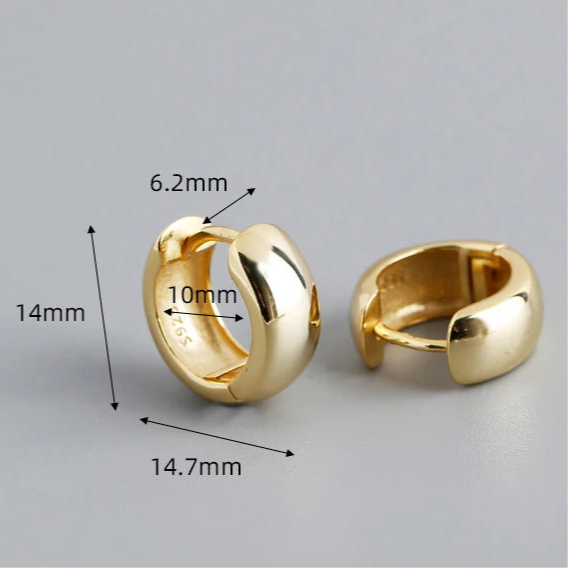 Vastag kerek profilú ezüst karika-fülbevaló - Eyla Jewelry