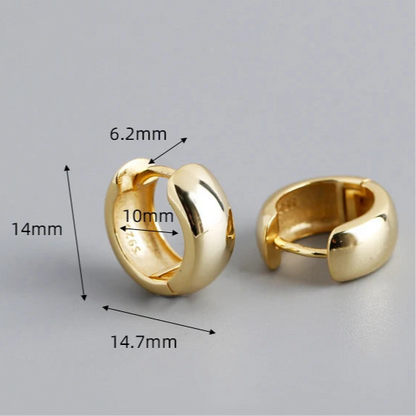 Vastag kerek profilú ezüst karika-fülbevaló - Eyla Jewelry