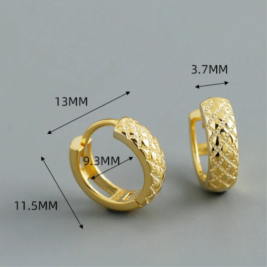 Mintás ezüst karika-fülbevaló - Eyla Jewelry