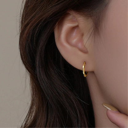 Rusztikus hatású ezüst karika-fülbevaló - Eyla Jewelry