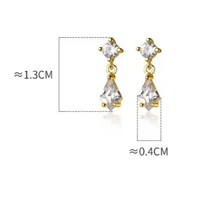 Ragyogó rombusz ezüst fülbevaló - Eyla Jewelry