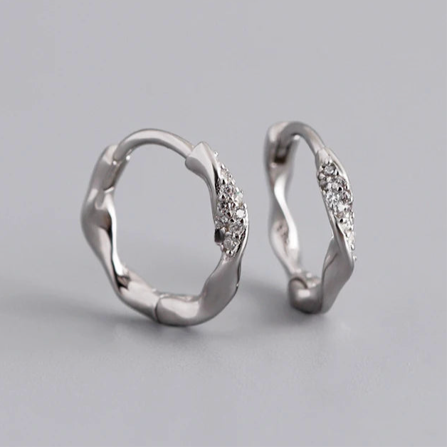 Francia stílusú csavart ezüst fülbevaló - Eyla Jewelry