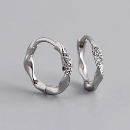 Francia stílusú csavart ezüst fülbevaló - Eyla Jewelry