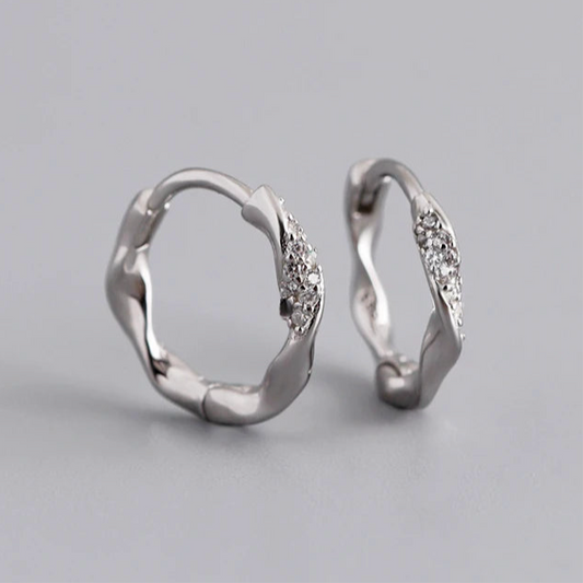 Francia stílusú csavart ezüst fülbevaló - Eyla Jewelry