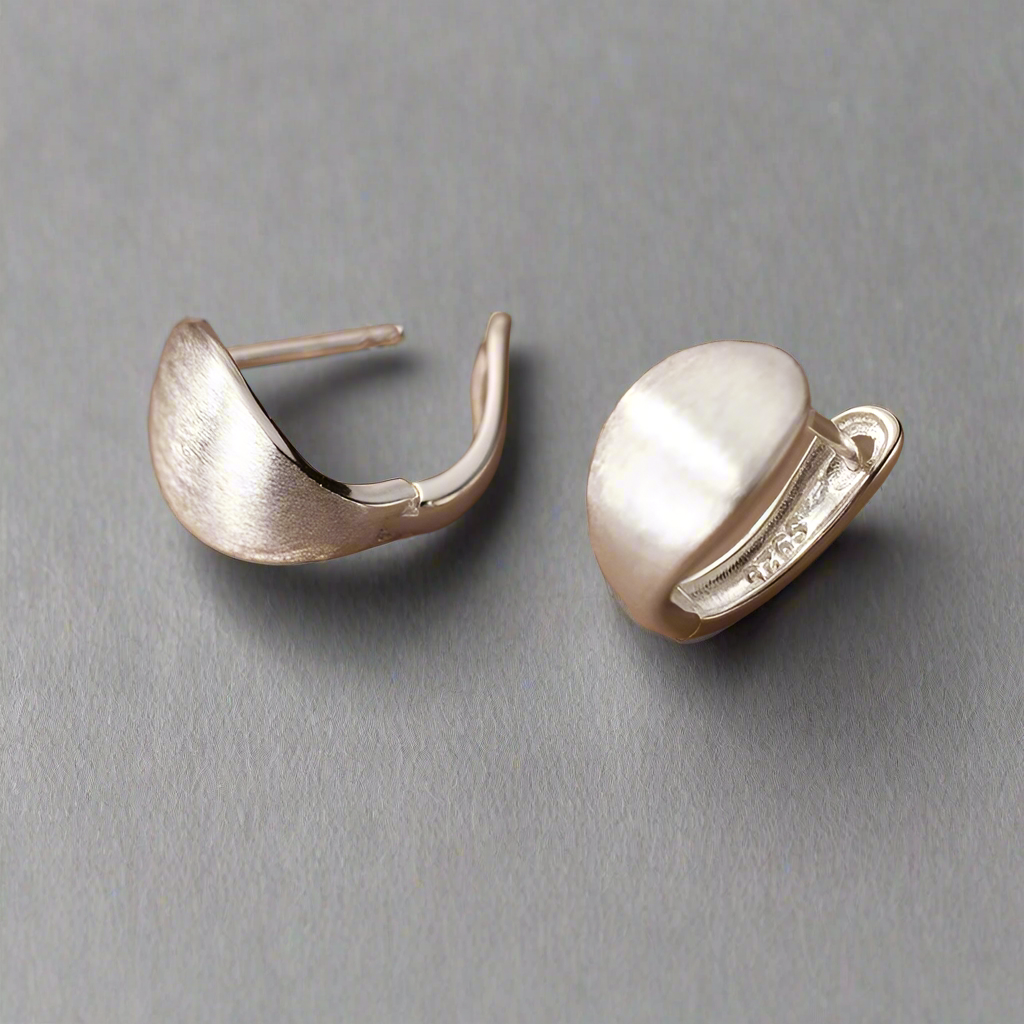 Csiszolt hatású ezüst fülbevaló - Eyla Jewelry