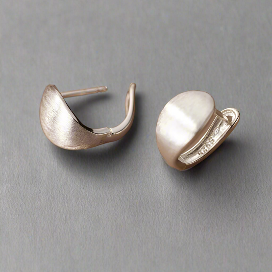 Csiszolt hatású ezüst fülbevaló - Eyla Jewelry