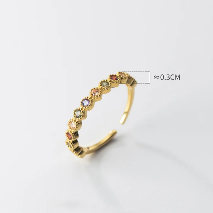 Színes varázs aranyozott ezüst gyűrű - Eyla Jewelry