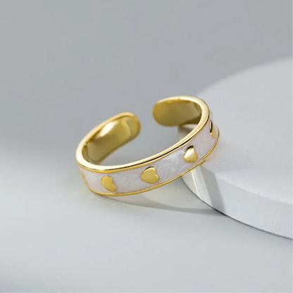 Fehér szeretet ezüst gyűrű - Eyla Jewelry