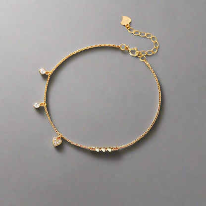 Letisztult szivecskés ezüst karkötő - Eyla Jewelry