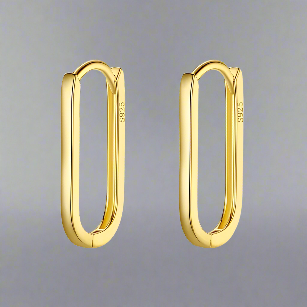 Nagy méretű ovális ezüst fülbevaló - Eyla Jewelry