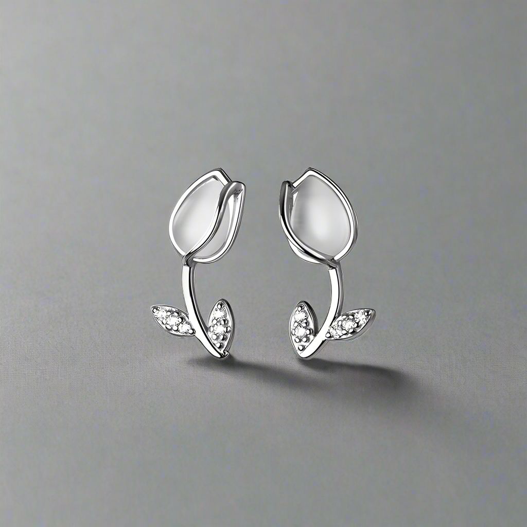 Különleges tulipános ezüst fülbevaló - Eyla Jewelry