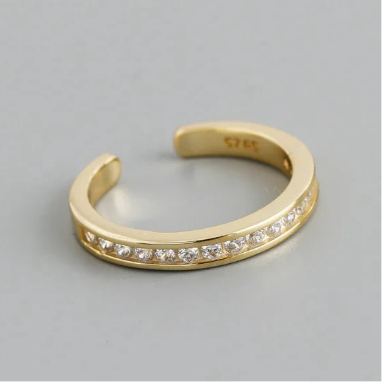 Ragyogó sor ezüst gyűrű - Eyla Jewelry