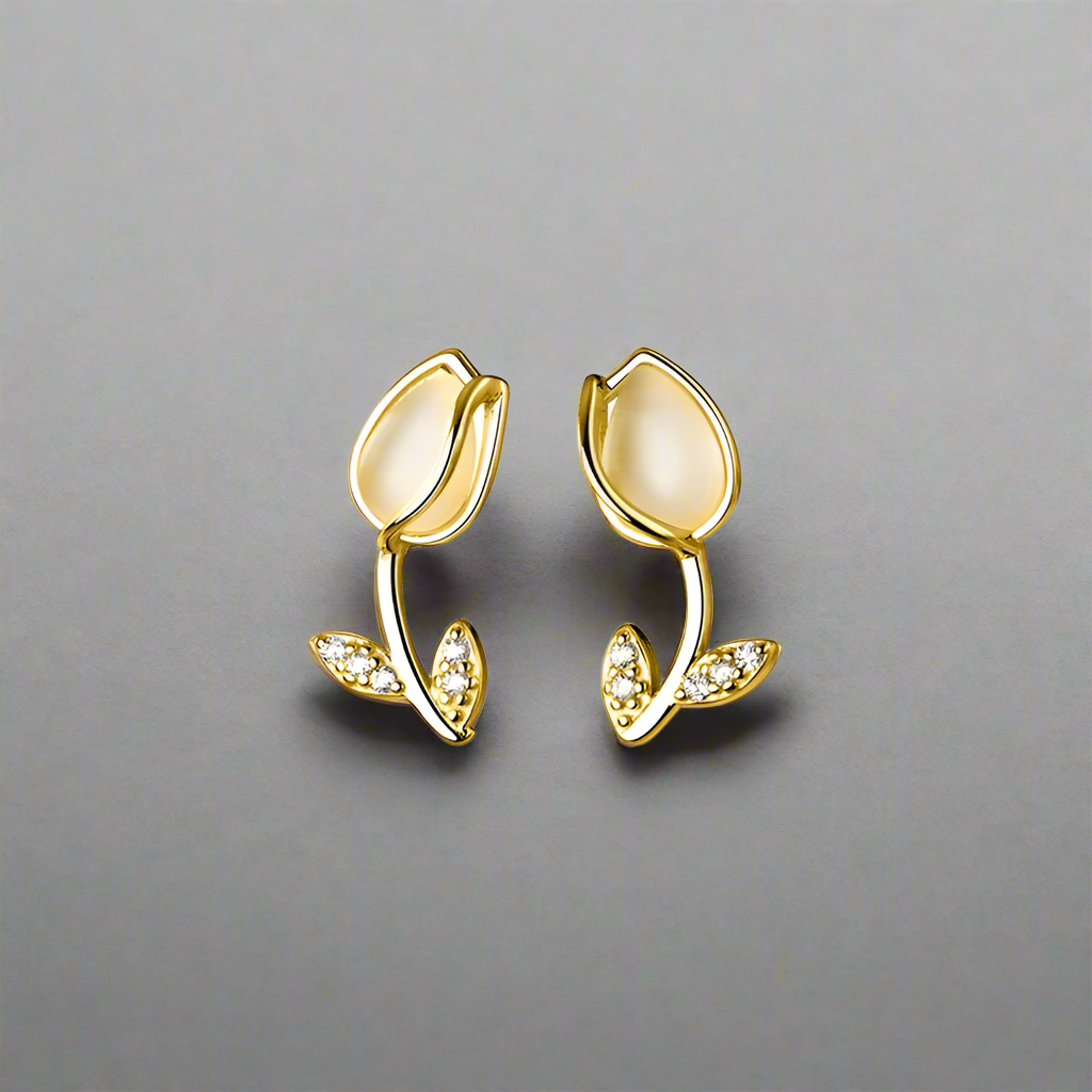 Különleges tulipános ezüst fülbevaló - Eyla Jewelry