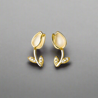 Különleges tulipános ezüst fülbevaló - Eyla Jewelry