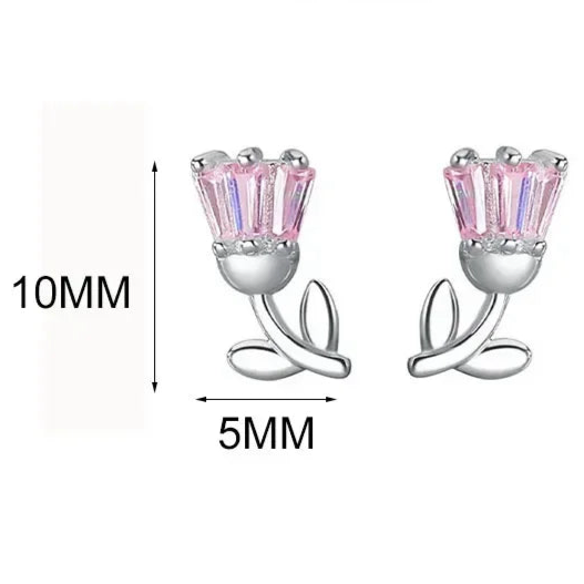 Minimalista tulipános ezüst fülbevaló - Eyla Jewelry