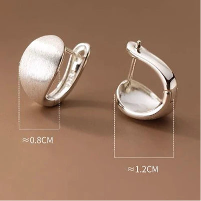 Csiszolt hatású ezüst fülbevaló - Eyla Jewelry