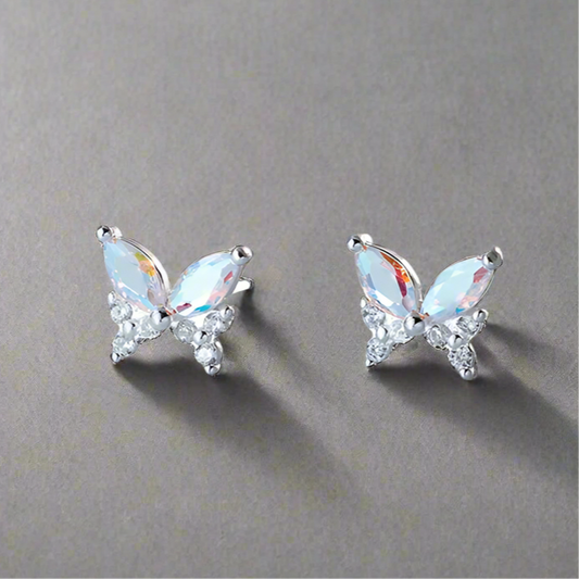 Ragyogó pillangó ezüst fülbevaló - Eyla Jewelry