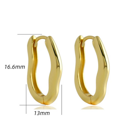 Hullámzó ezüst karika-fülbevaló - Eyla Jewelry