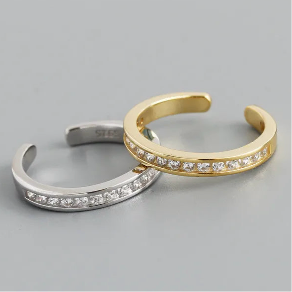 Ragyogó sor ezüst gyűrű - Eyla Jewelry