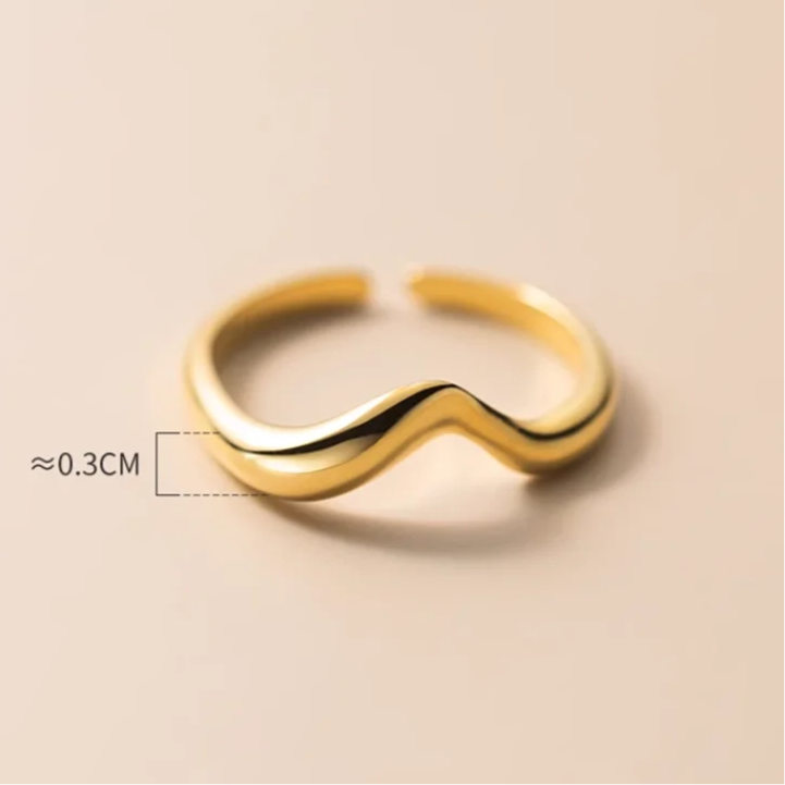 Minimalista hullámos ezüst gyűrű - Eyla Jewelry