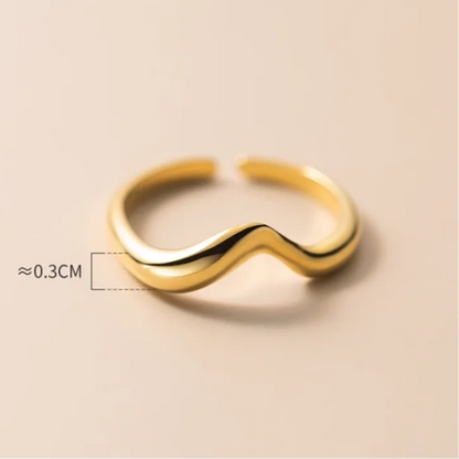 Minimalista hullámos ezüst gyűrű - Eyla Jewelry