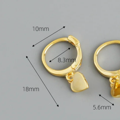 Különleges szivecskés ezüst fülbevaló - Eyla Jewelry