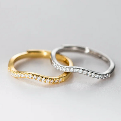 Ragyogó hullámzó ezüst gyűrű - Eyla Jewelry