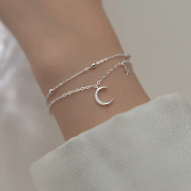 Ragyogó hold ezüst karkötő - Eyla Jewelry