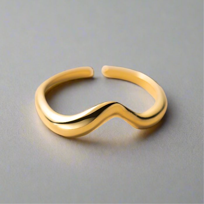 Minimalista hullámos ezüst gyűrű - Eyla Jewelry
