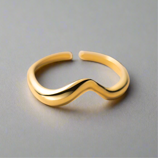 Minimalista hullámos ezüst gyűrű - Eyla Jewelry